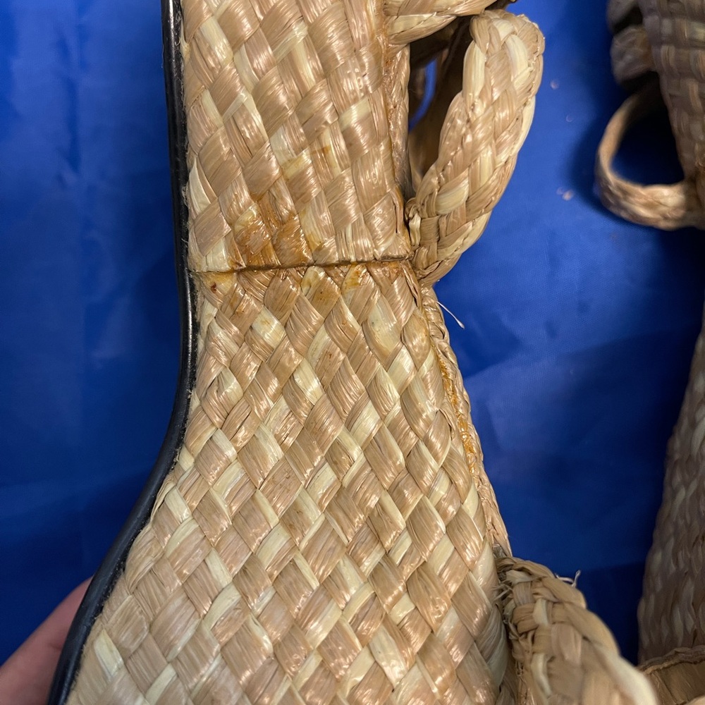 Steve Madden Vintage 90s Y2K Straw Raffia Chunky Platform Sandal - Picture 5 of 5